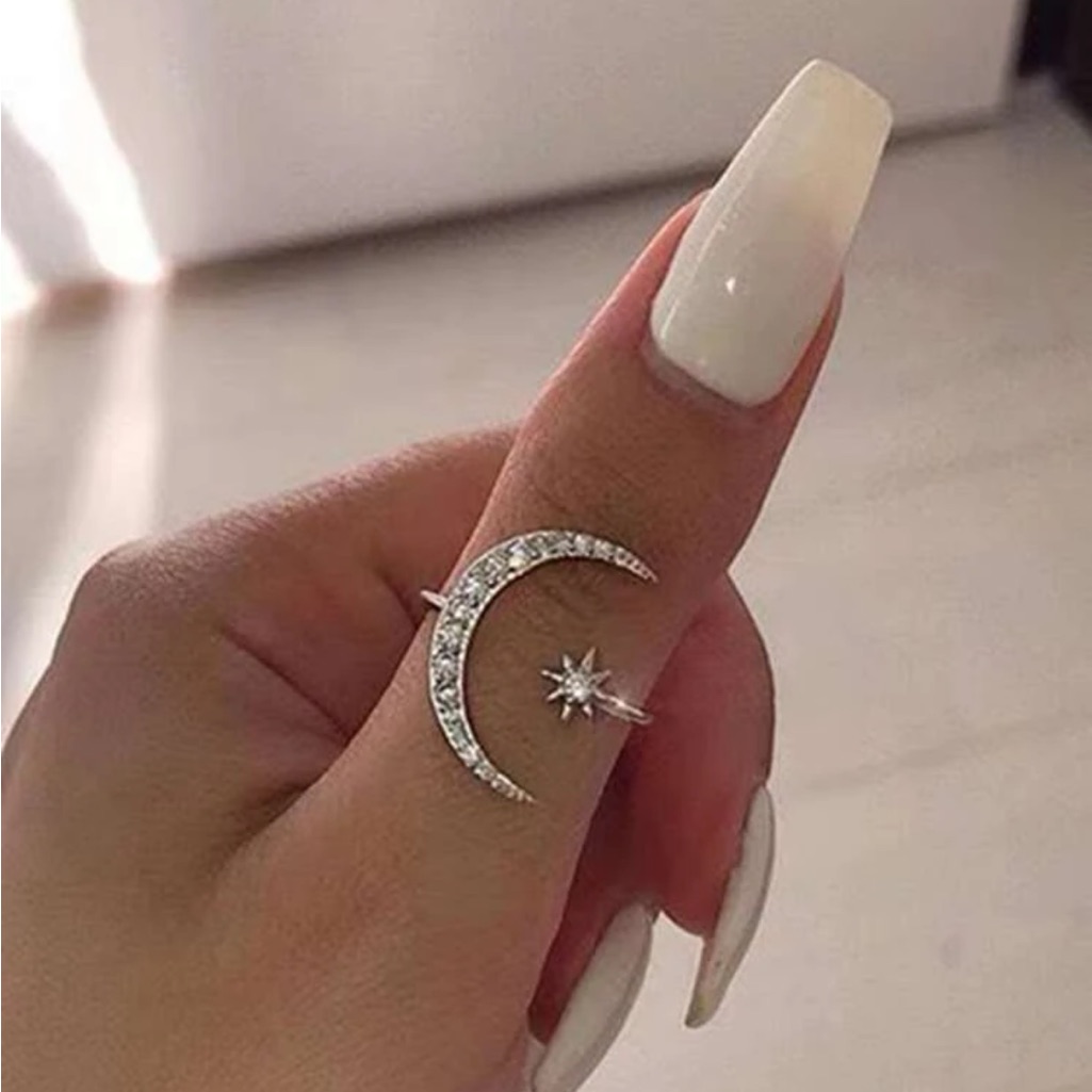 Moon & Star Ring